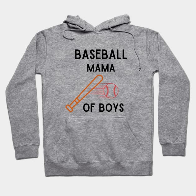 Baseball Mama Of Boys Hoodie by Wifspin